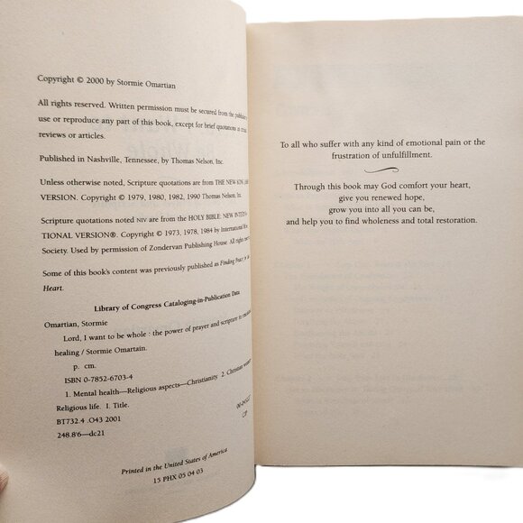 Lord, I Want to Be Whole: The Power of Prayer & Scripture in Emotionalal Healing - Picture 2 of 6